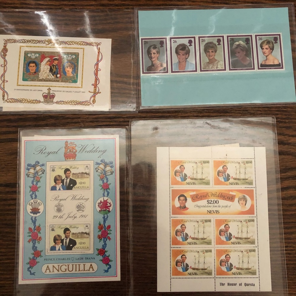 Commemorative stamps of Princess Diana/Charles.
